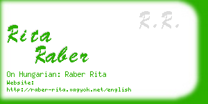 rita raber business card